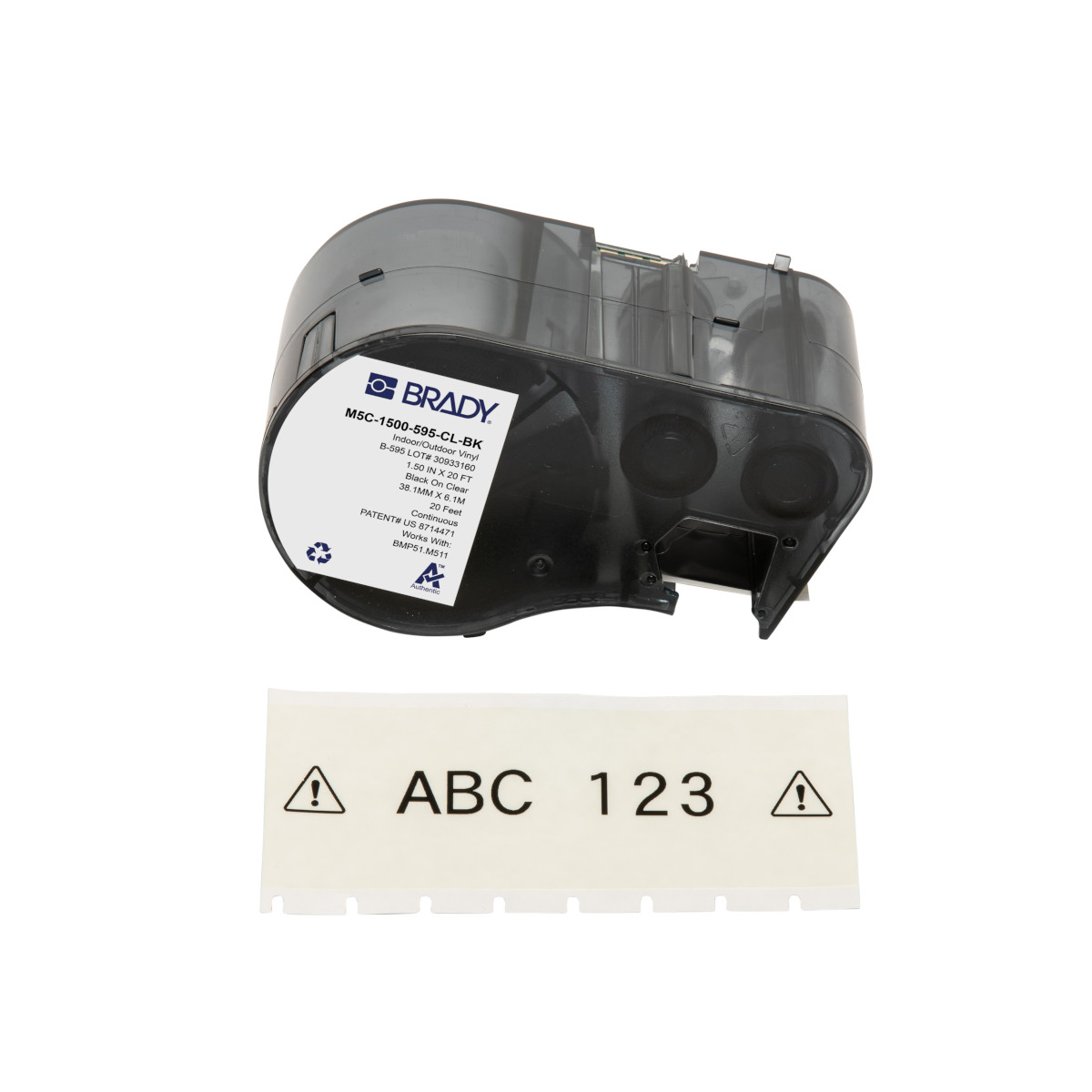 170940-M5C-1500-595-CL-BK Tape voor de M510/BMP51/M511 labelprinter