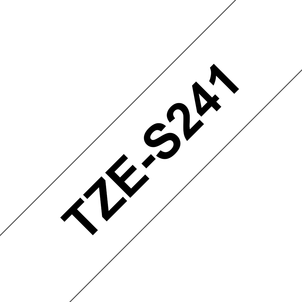 TZe-S241 18mm Zwart op Wit - sterk klevend