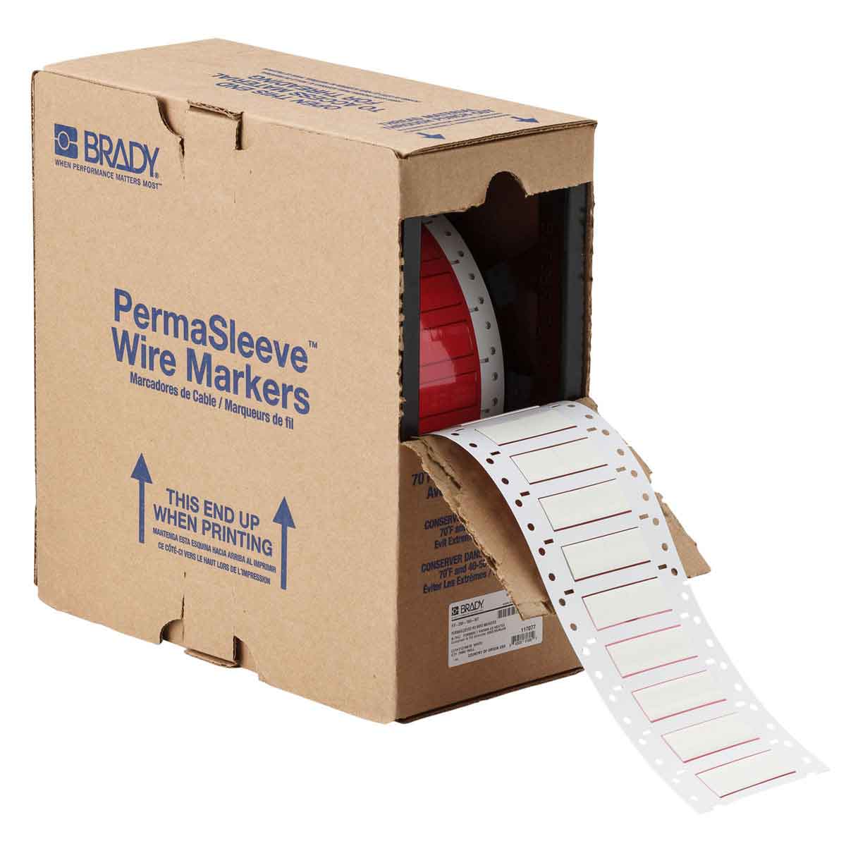 117081-HX-375-2-WT-2 PermaSleeve krimpkousen voor draadmarkering, 25,40 mm (B) x 16,38 mm (H), Wit 117081-HX-375-2-WT-2 PermaSleeve krimpkousen voor draadmarkering, 25,40 mm (B) x 16,38 mm (H), Wit