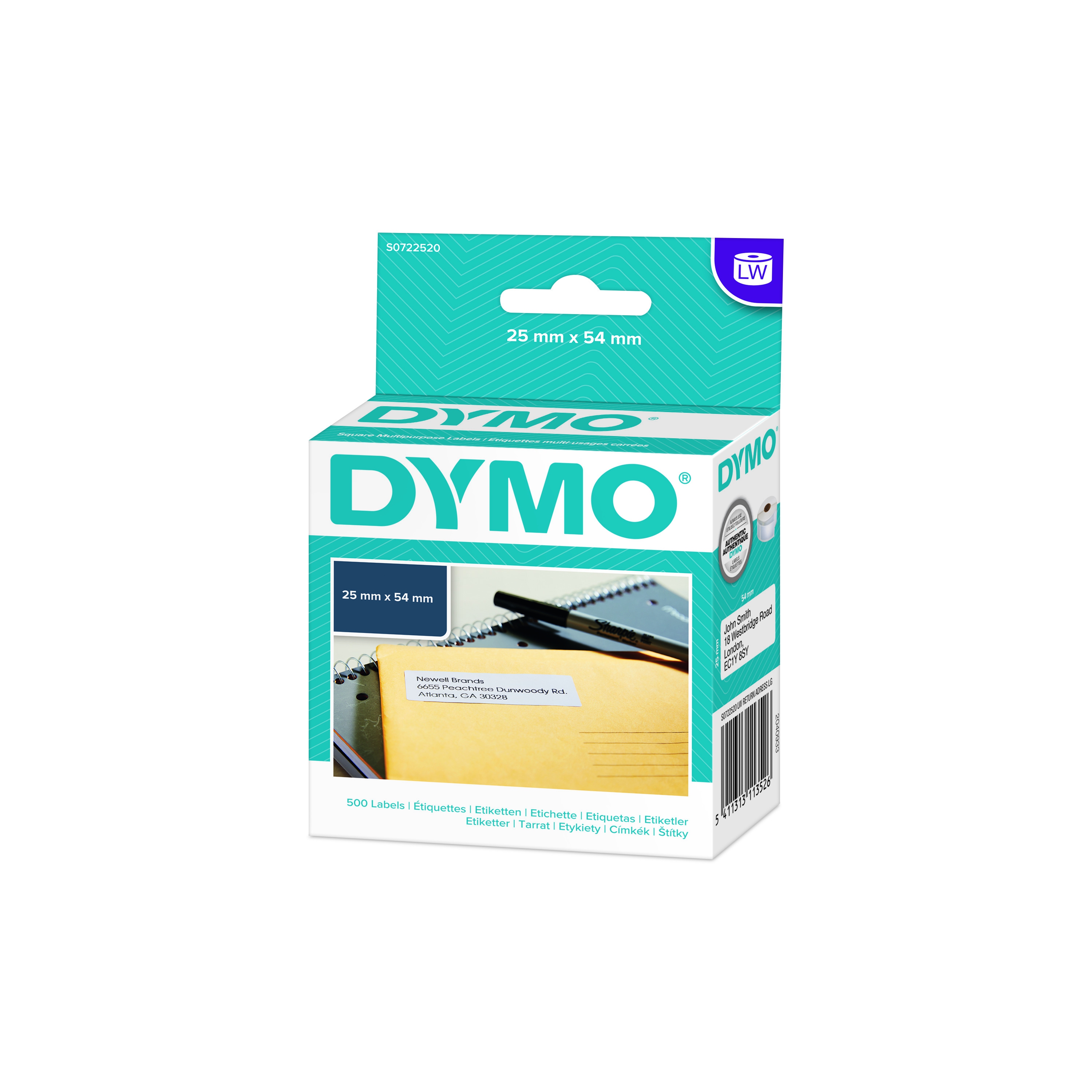 Dymo S0722520 / 11352 25x54mm Etiketten voor retouradres