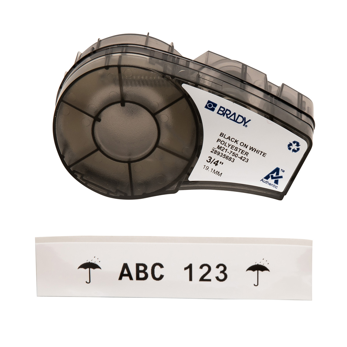 M211 en M210 glanzende witte polyesterlabels voor componenten en algemene identificatie M211 en M210 glanzende witte polyesterlabels voor componenten en algemene identificatie
