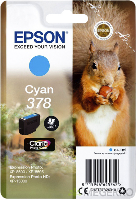 Inktcartridge Epson 378 T3782 blauw Inktcartridge Epson 378 T3782 blauw