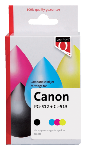Inktcartridge Quantore alternatief tbv Canon PG-512 CL-513 zwart + 3 kleuren Inktcartridge Quantore alternatief tbv Canon PG-512 CL-513 zwart + 3 kleuren