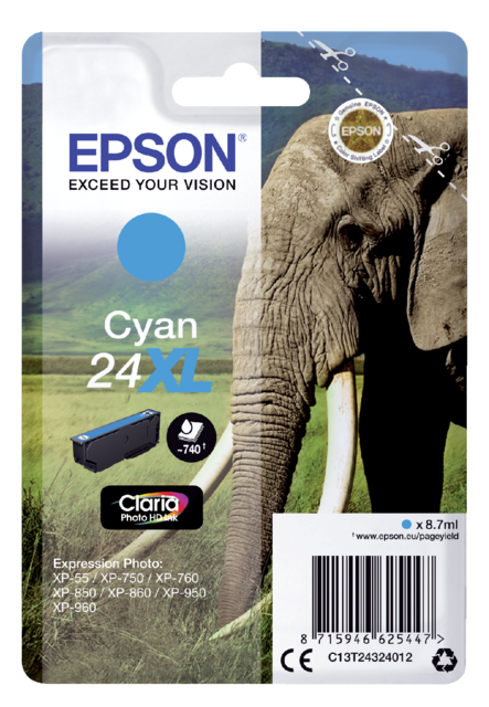 Inktcartridge Epson 24XL T2432 blauw Inktcartridge Epson 24XL T2432 blauw
