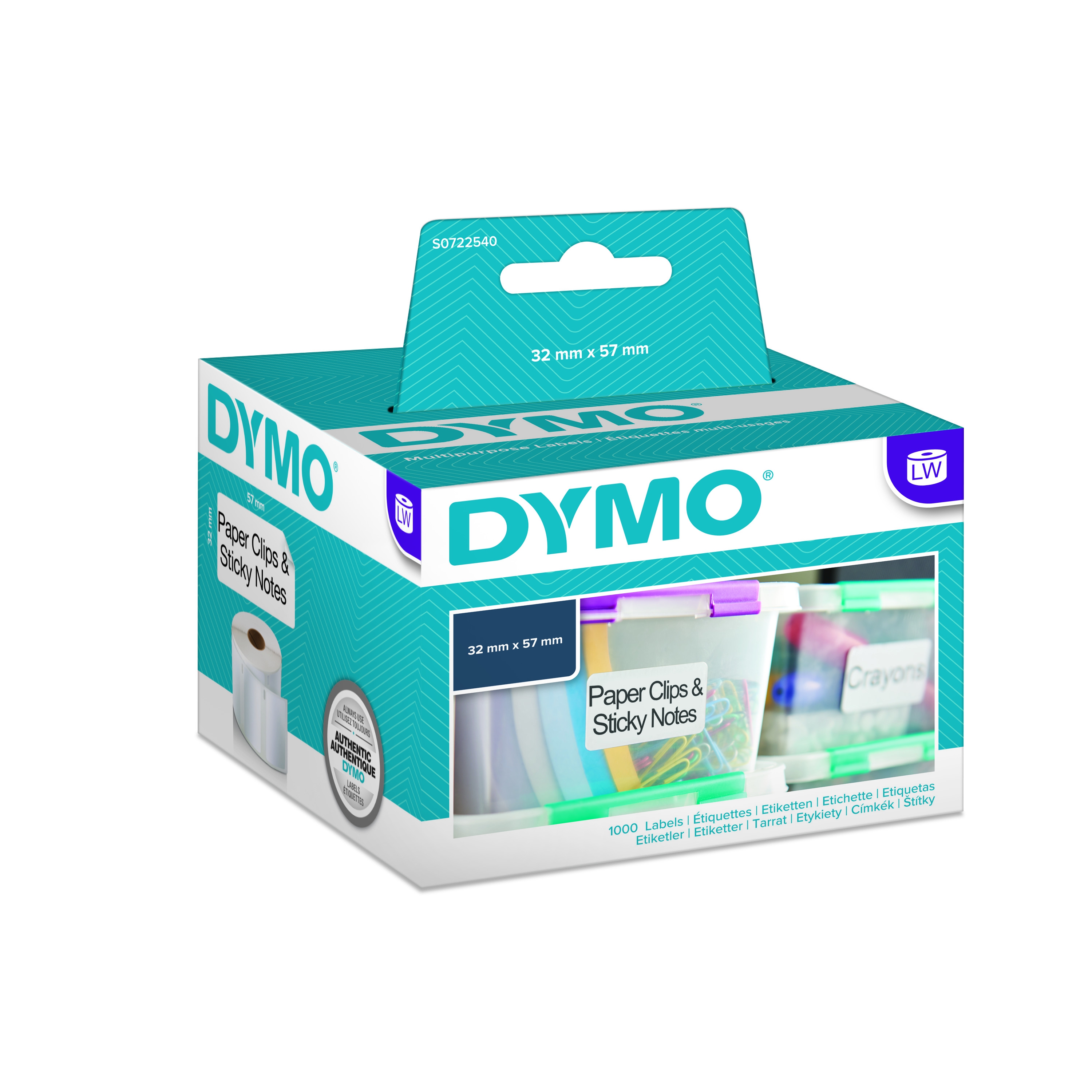 Dymo S0722540 / 11354 32x57mm Verwijderbare multifunctionele etiketten