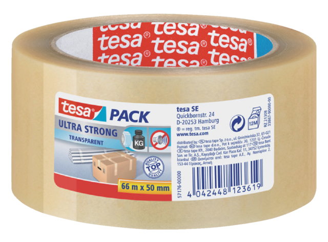 Verpakkingstape tesapack® Ultra Strong 66mx50mm transparant Verpakkingstape tesapack® Ultra Strong 66mx50mm transparant