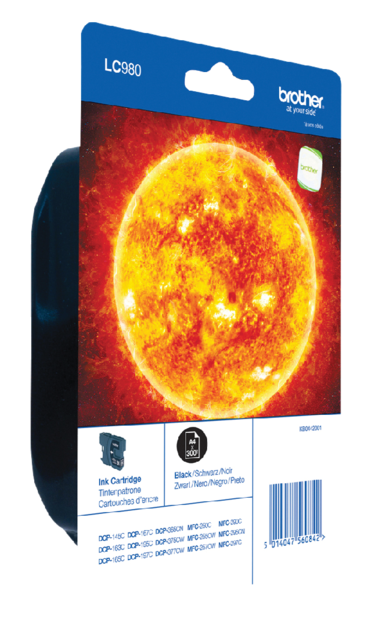 Inktcartridge Brother LC-980BKBP zwart Inktcartridge Brother LC-980BKBP zwart