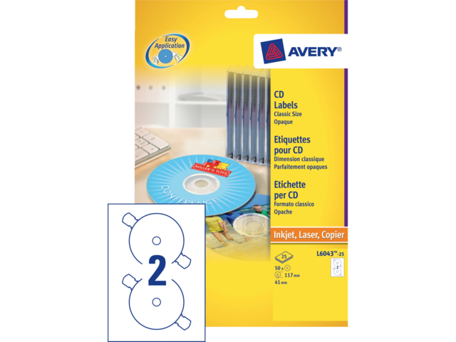 L6043-100 etiket avery zweck cd l6043-100 200st
