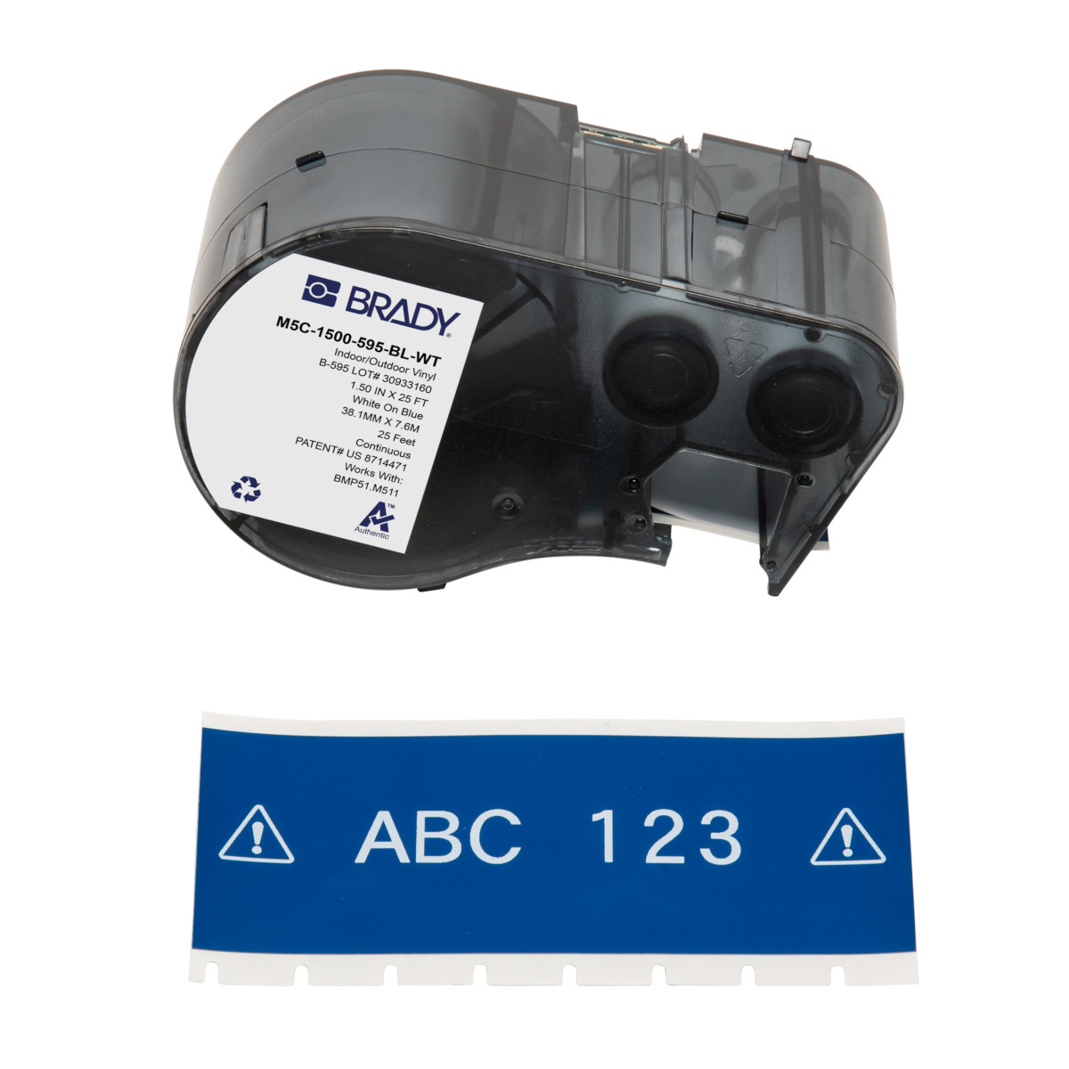 170939-M5C-1500-595-BL-WT Tape voor de M510/BMP51/M511 labelprinter