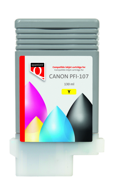 Inktcartridge Quantore alternatief tbv Canon PFI-107 geel Inktcartridge Quantore alternatief tbv Canon PFI-107 geel