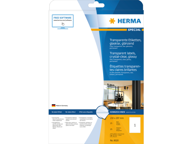 8020 etiket herma 8020 210x297mm 25st