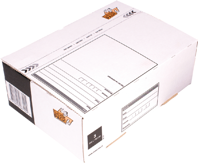 Postpakketbox 3 CleverPack 240x170x80mm wit Postpakketbox 3 CleverPack 240x170x80mm wit
