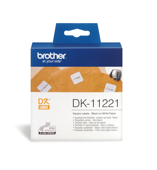 DK-11221 Vierkant label 23 mm x 23 mm - wit