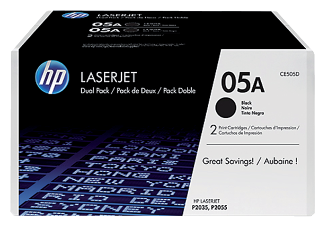 Toner cartridge HP CE505D 05A black 2x
