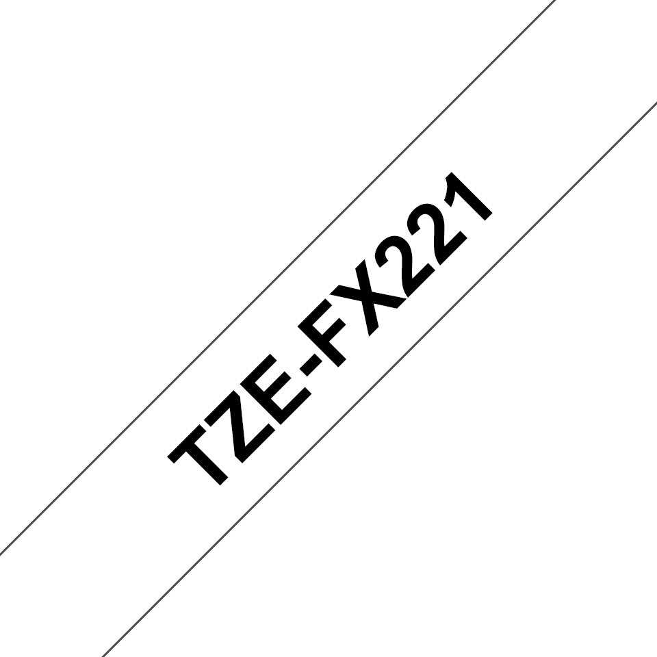 TZe-FX221 9mm Zwart op Wit - flexibel