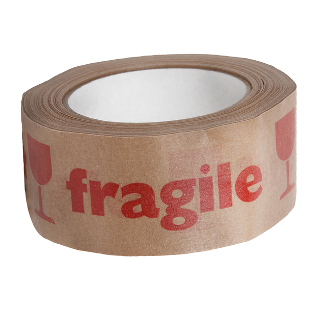 15057 papiertape bruin 50mmx50mtr, rood - breekbaar