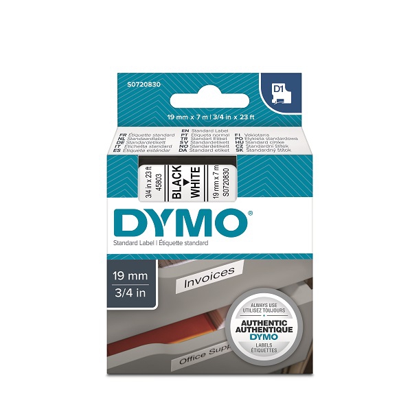 Dymo 2093098 Value Pack 10x S0720830 D1 zwart op wit 19mm