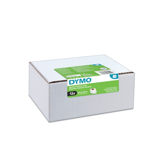 Dymo 2093091 12-pack LW etiket 99010, 89x28mm wit papier