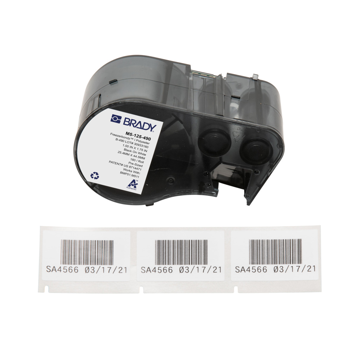 170888-M5-125-490 FreezerBondz-labels voor de M510/BMP51/M511 labelprinter