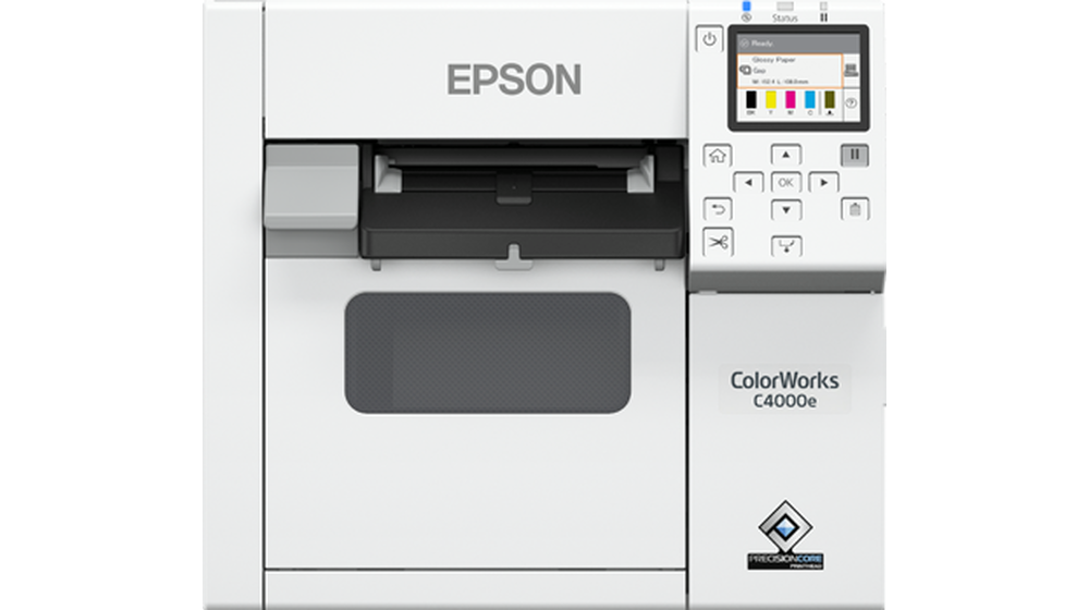 Epson ColorWorks C4000, Matt Black Ink, cutter, ZPLII, USB, Ethernet 