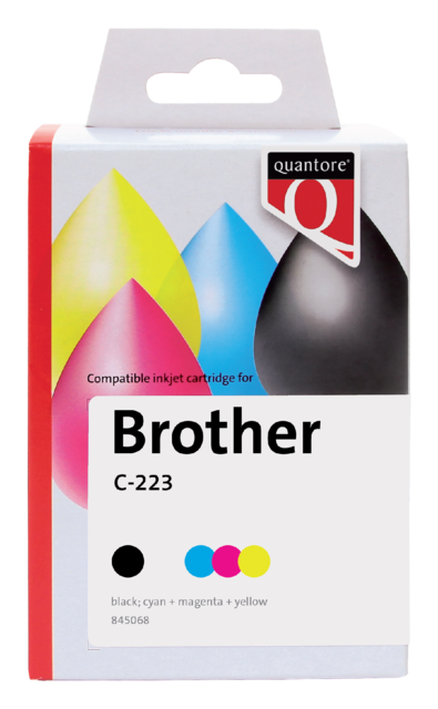 Inktcartridge Quantore alternatief tbv Brother LC-223 zwart + 3 kleuren Inktcartridge Quantore alternatief tbv Brother LC-223 zwart + 3 kleuren