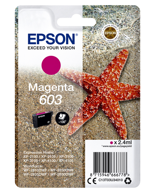 Inktcartridge Epson 603 T03U3 rood Inktcartridge Epson 603 T03U3 rood