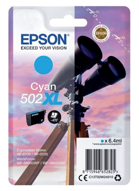 Inktcartridge Epson 502XL T02W2 blauw Inktcartridge Epson 502XL T02W2 blauw