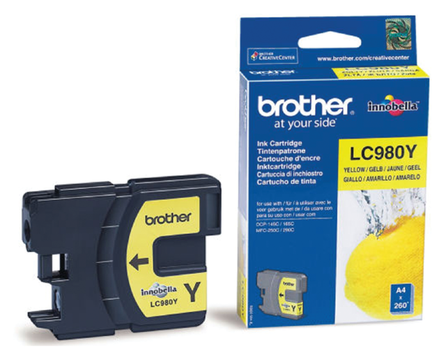 Inktcartridge Brother LC-980Y geel Inktcartridge Brother LC-980Y geel