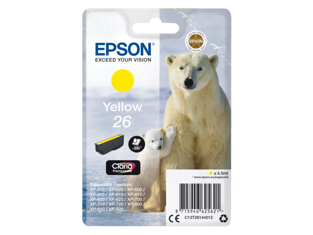 2666473 inkcartridge epson 26 t2614 geel