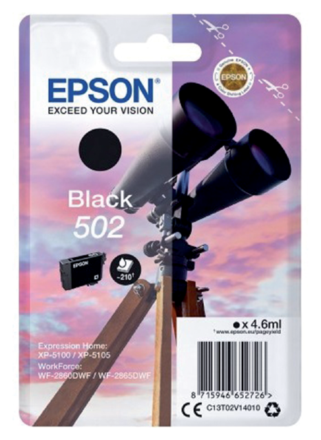 2984084 inkcartridge epson 502 t02v1 zwart