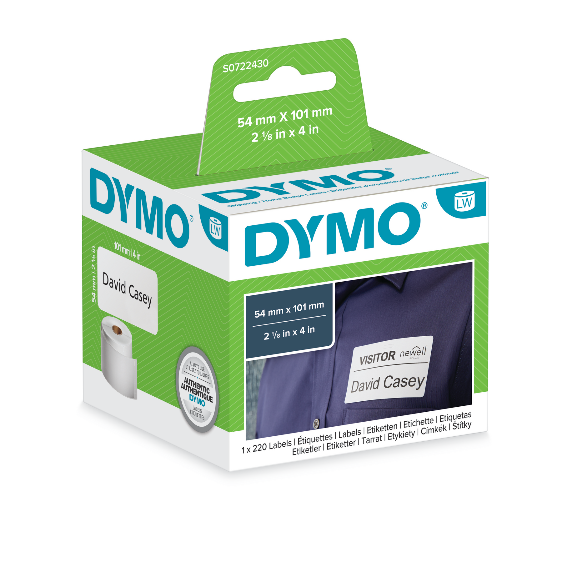 Dymo S0722430 / 99014 54x101mm Verzendingetiketten of naambadge-etiketten