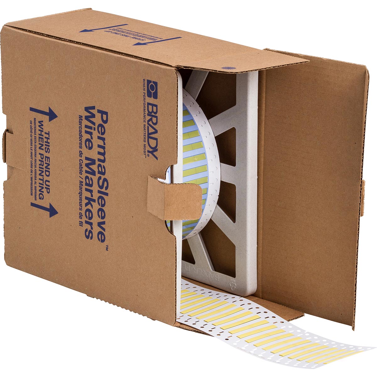 622421_PS-125-2-YL-2-PERF PermaSleeve Schrumpfschläuche zur Kabelkennzeichnung, 25,40 mm (B) x 5,97 mm (H), Gelb