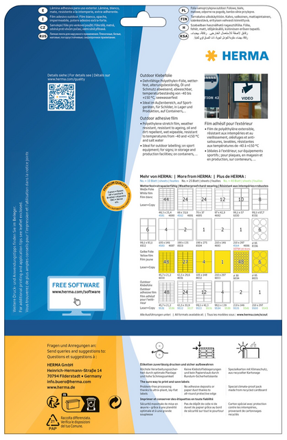 HERMA 9531 Label, 45.7 x 21.2 mm, weather-resistant, 480 pieces HERMA 9531 Label, 45.7 x 21.2 mm, weather-resistant, 480 pieces