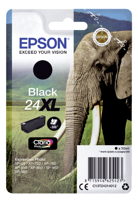 Inktcartridge Epson 24XL T2431 zwart Inktcartridge Epson 24XL T2431 zwart
