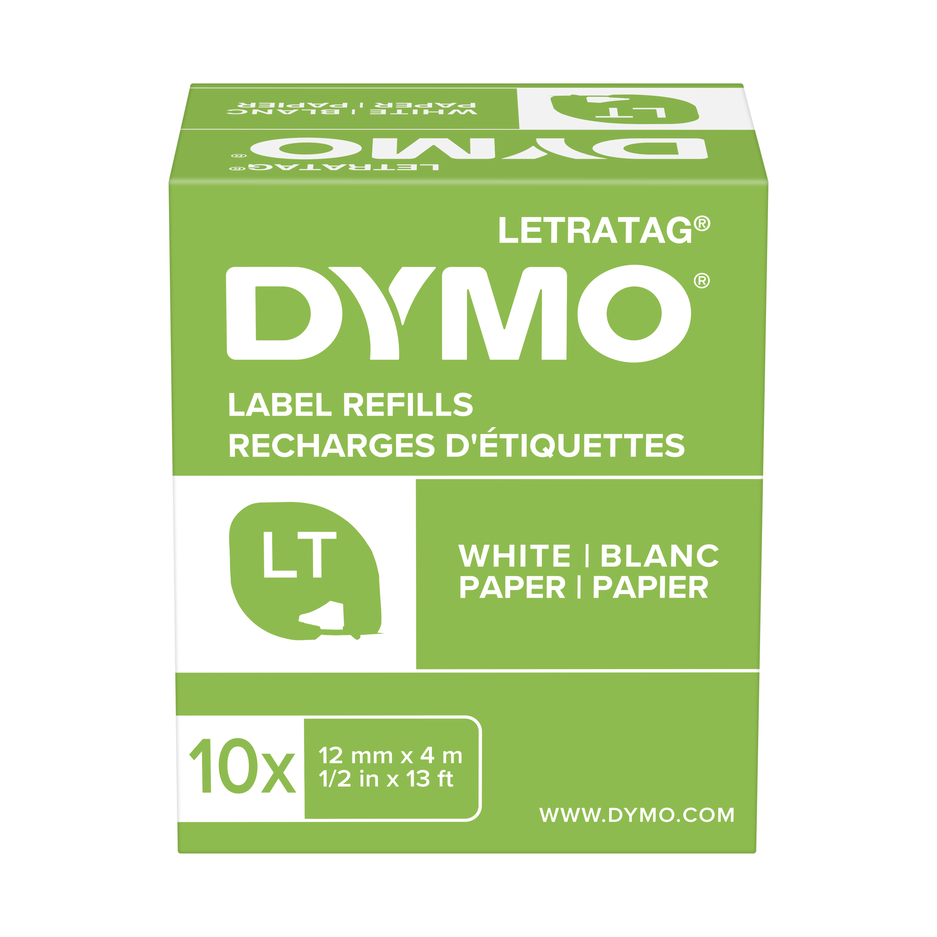 LetraTag paper white 12 mm, 10 pack