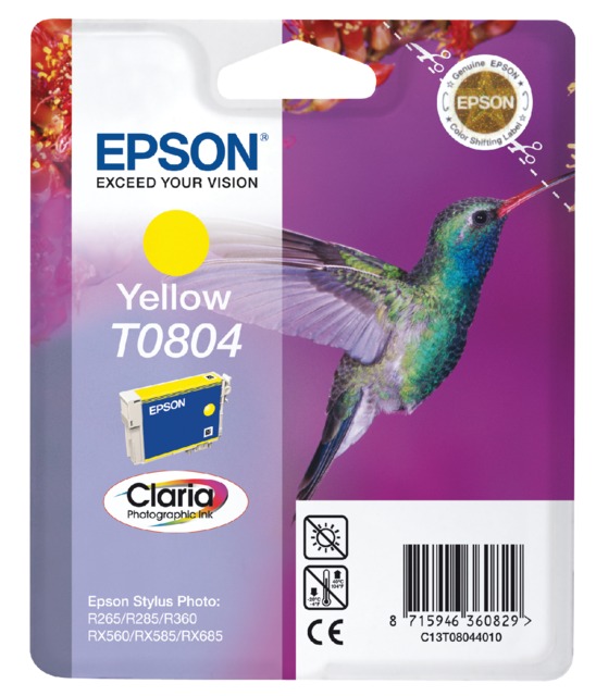 Inktcartridge Epson T0804 geel Inktcartridge Epson T0804 geel