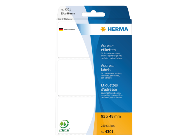 4301 etiket herma adres 4301 95x48mm 250stuks zig-zag
