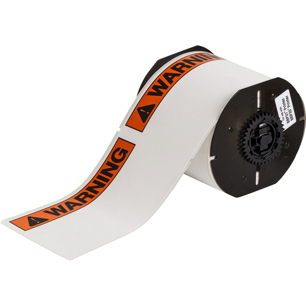 711230-B30-25-855-WARN ToughWash-materiaal voor BBP3x/S3xxx/i3300-printers, 101,60 mm (B) x 152,40 mm (H), Zwart, oranje op wit