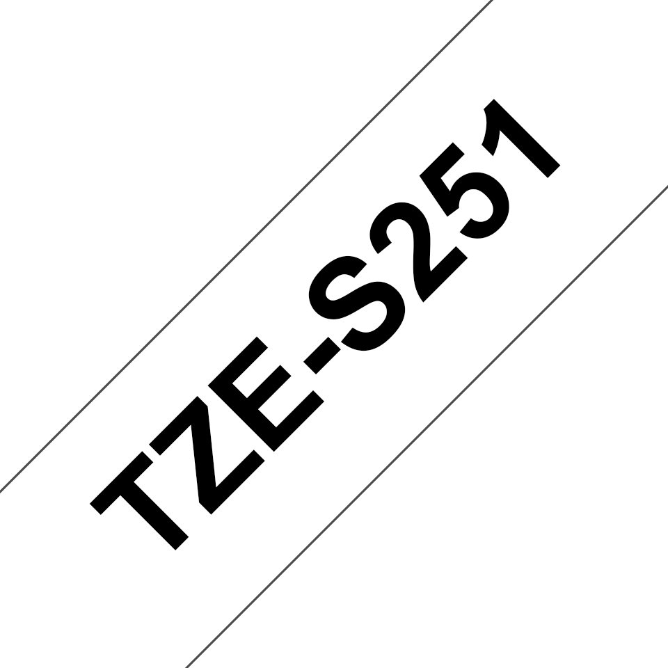 TZe-S251 24mm zwart op wit - sterk klevend