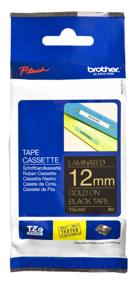 TZe-334 12mm Goud op Zwart TZe-334 12mm Goud op Zwart