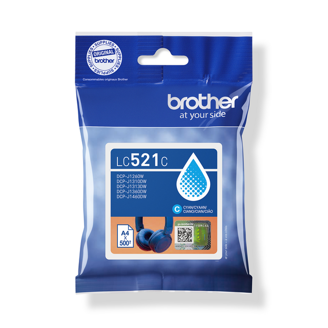 Inktcartridge Brother LC-521C blauw Inktcartridge Brother LC-521C blauw
