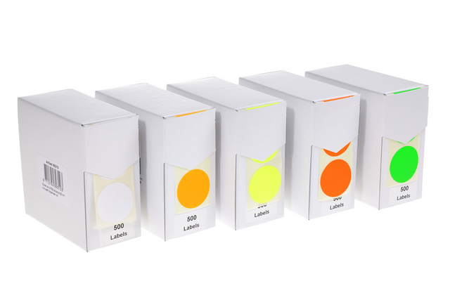 89303 etiket rillprint 25mm 500st op rol fluor rood