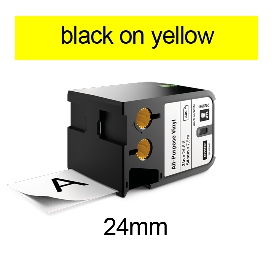 DYMO 1868773 XTL universele vinyl tape 24mm zwart op geel