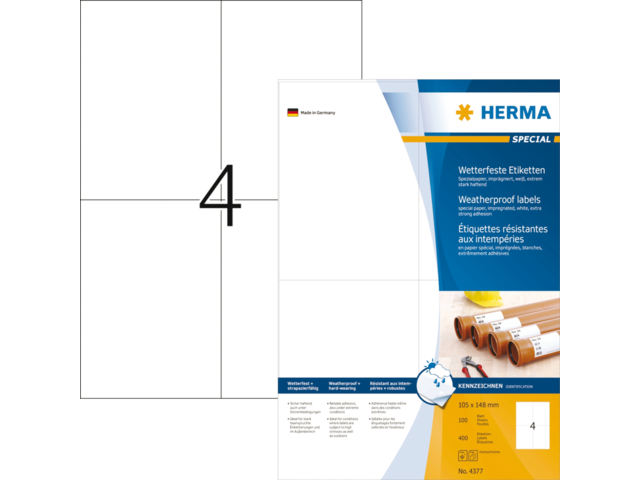 4377 etiket herma 4377 105x148mm weerbestendig 400st wt