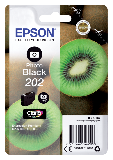 Inktcartridge Epson 202 T02F14 foto zwart Inktcartridge Epson 202 T02F14 foto zwart