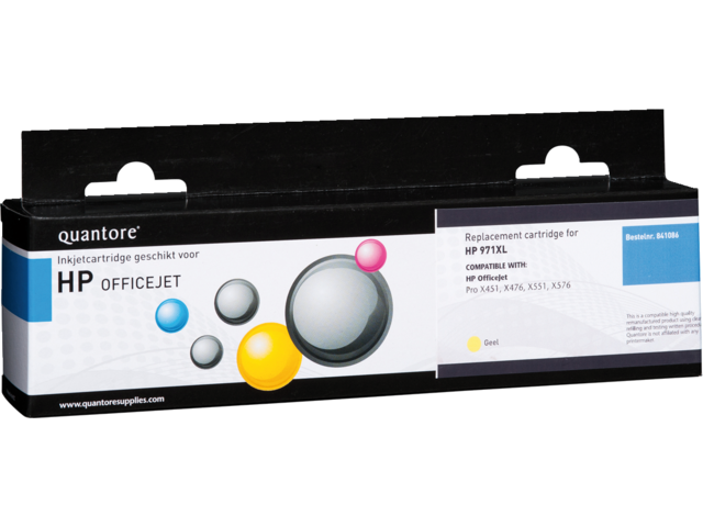 K20468PR inkcartridge quantore hp 971xl cn628ae geel