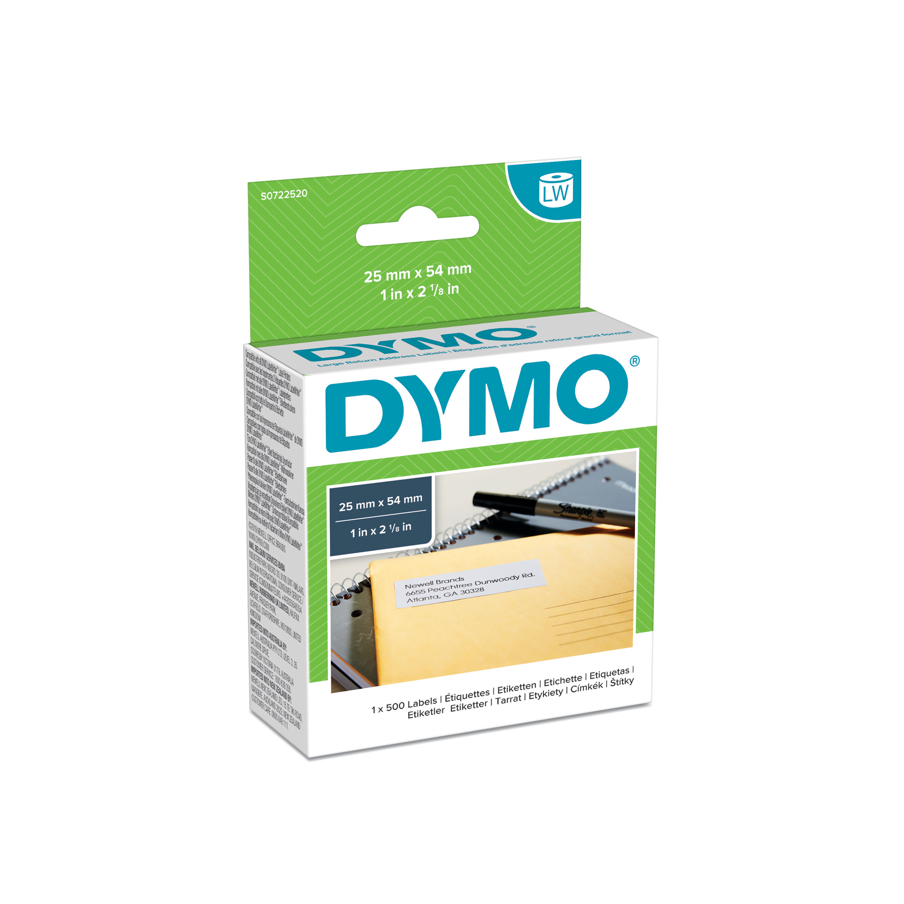 Dymo S0722520 / 11352 25x54mm Etiketten voor retouradres