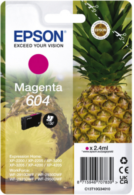 Inktcartridge Epson 604 T10G34 rood Inktcartridge Epson 604 T10G34 rood