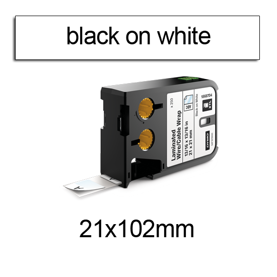 DYMO 1868706 XTL kabelwikkel 21x102mm zwart op wit - EOL