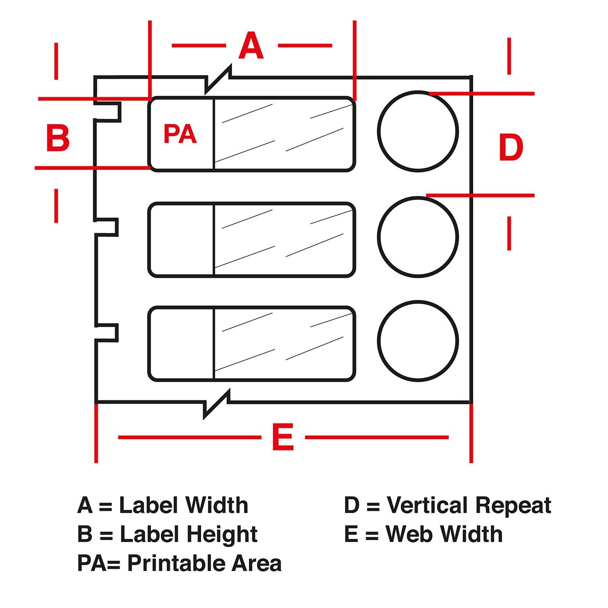 217072_BPT-608-461 Thermische transfert labels, 41,28 mm (B) x 15,24 mm (H) x 12,70 mm (Dia), Wit